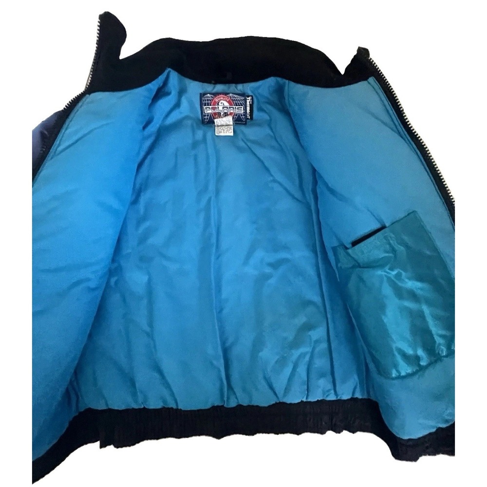 Polaris Snowmobile Jacket Insulated Purple Black Women XL Winter Coat USA 90's - Picture 4 of 16
